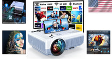 Load image into Gallery viewer, Home Theater Projector: 1080P, 14000L Brightness, 5G WiFi &amp; Bluetooth Connection