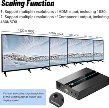 Load image into Gallery viewer, Ultra HD 4K HDMI to YPbPr Converter for CRT TV, Scales Multiple Resolutions