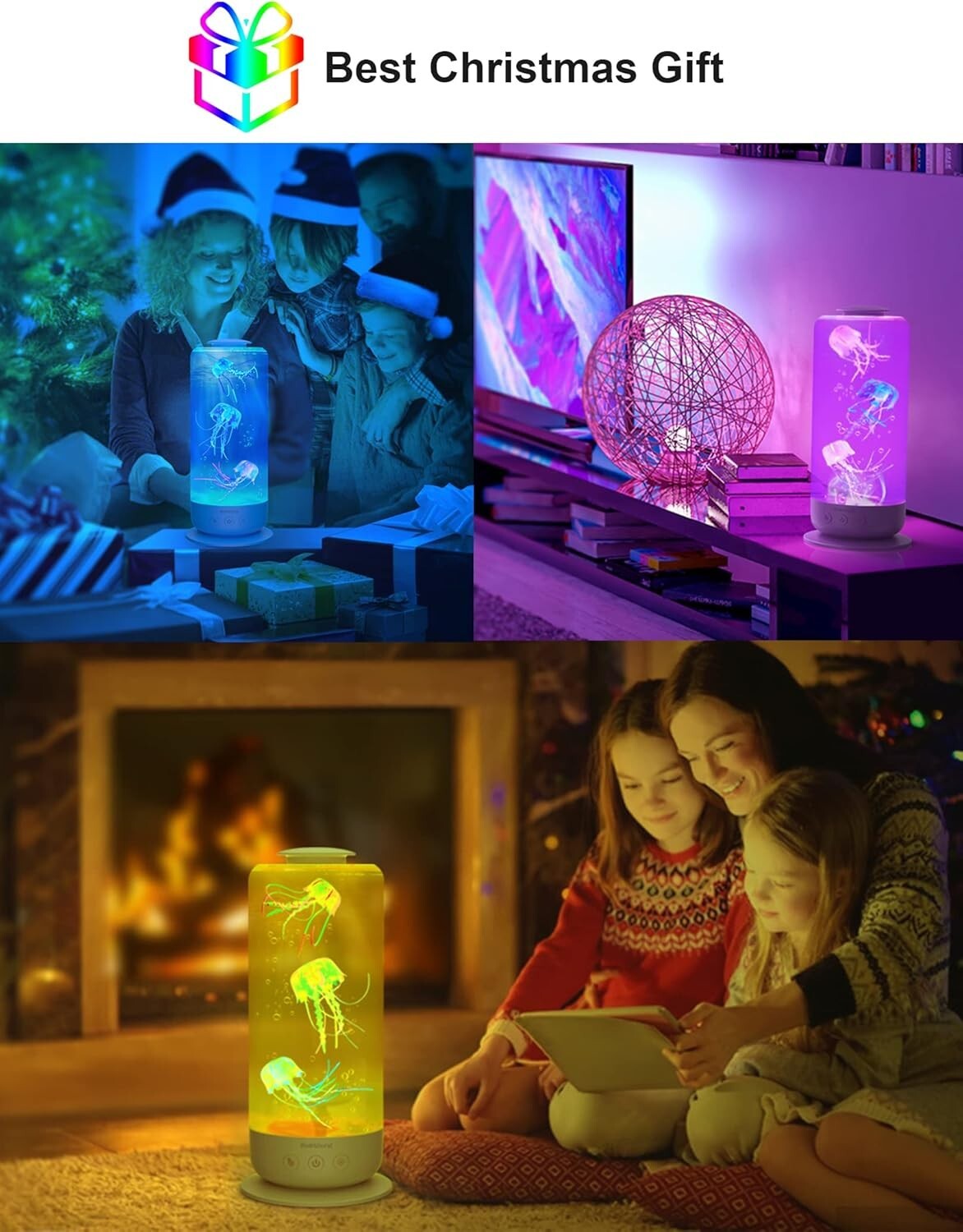 Dynamic Jellyfish Lamp for Home & Office, 4 Speed Modes and Color Changing Light