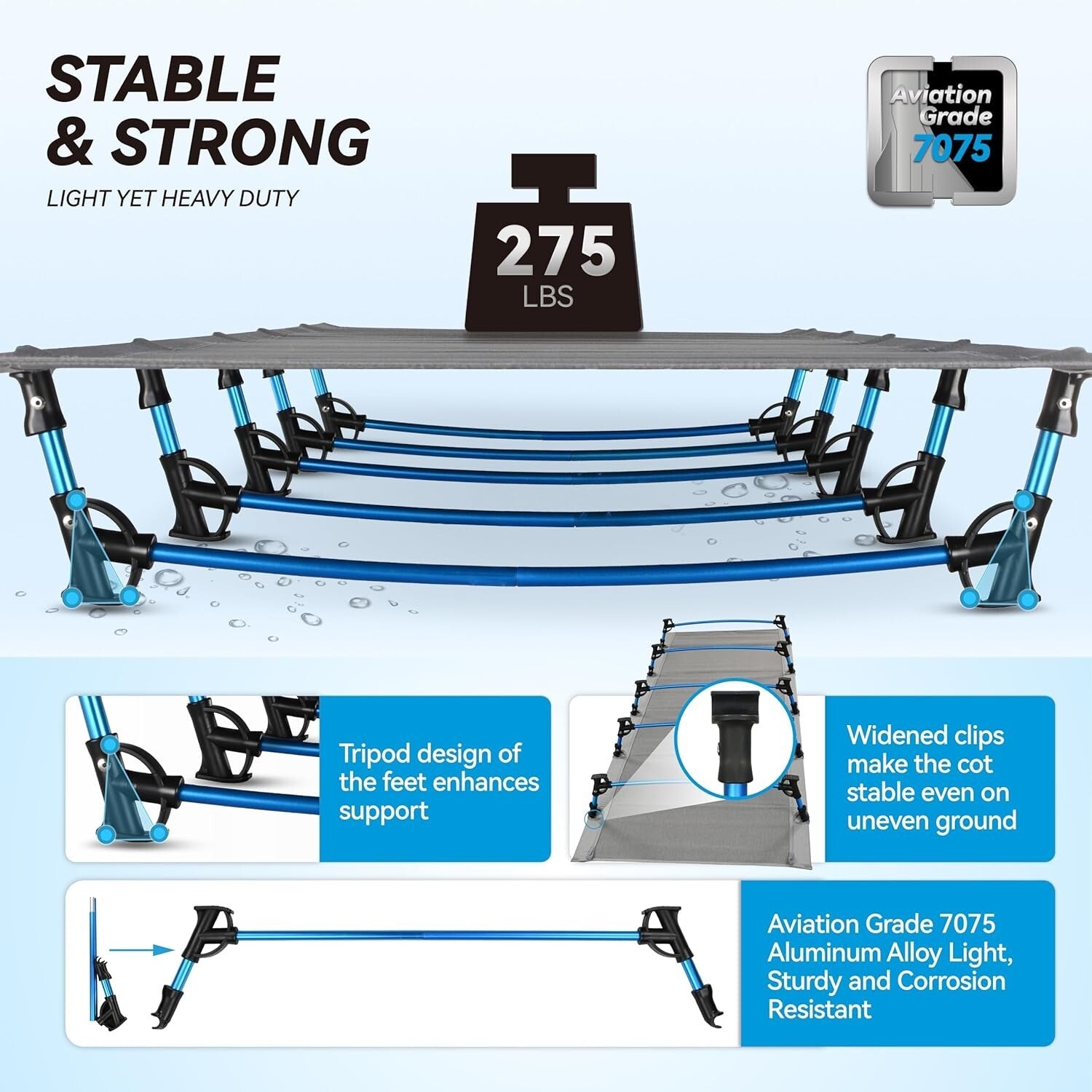 Lightweight Backpacking Camping Cot Bed - Versatile Comfort for Adventures