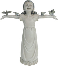 Load image into Gallery viewer, Delightful 16-Inch Little Girl with Birds Cast Stone Resin Garden Figurine