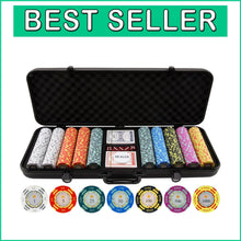 Load image into Gallery viewer, 500-Piece Premium Poker Chip Set with Unique Designs &amp; Durable Case