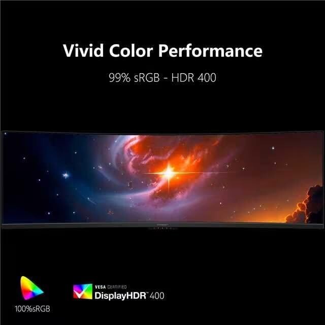 Eye-Catching 49-Inch Ultrawide Monitor with 5120x1440 Resolution & Adaptive-Sync