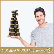 Load image into Gallery viewer, Elegant 12-Variety Snack Tower Gift Basket with Get Well Soon Ribbon - Kosher