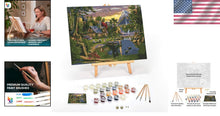 Load image into Gallery viewer, Mountain Paradise DIY Paint by Numbers Kit - Complete Framed Canvas Set