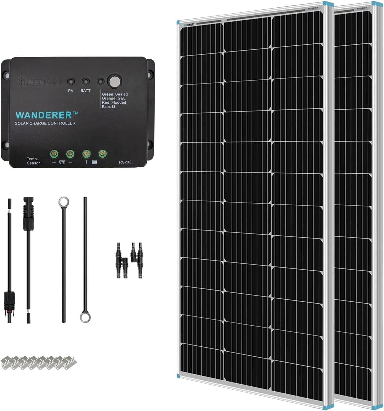 Durable 200W Solar Starter Kit for RVs and Off-Grid Living - 30A PWM Included