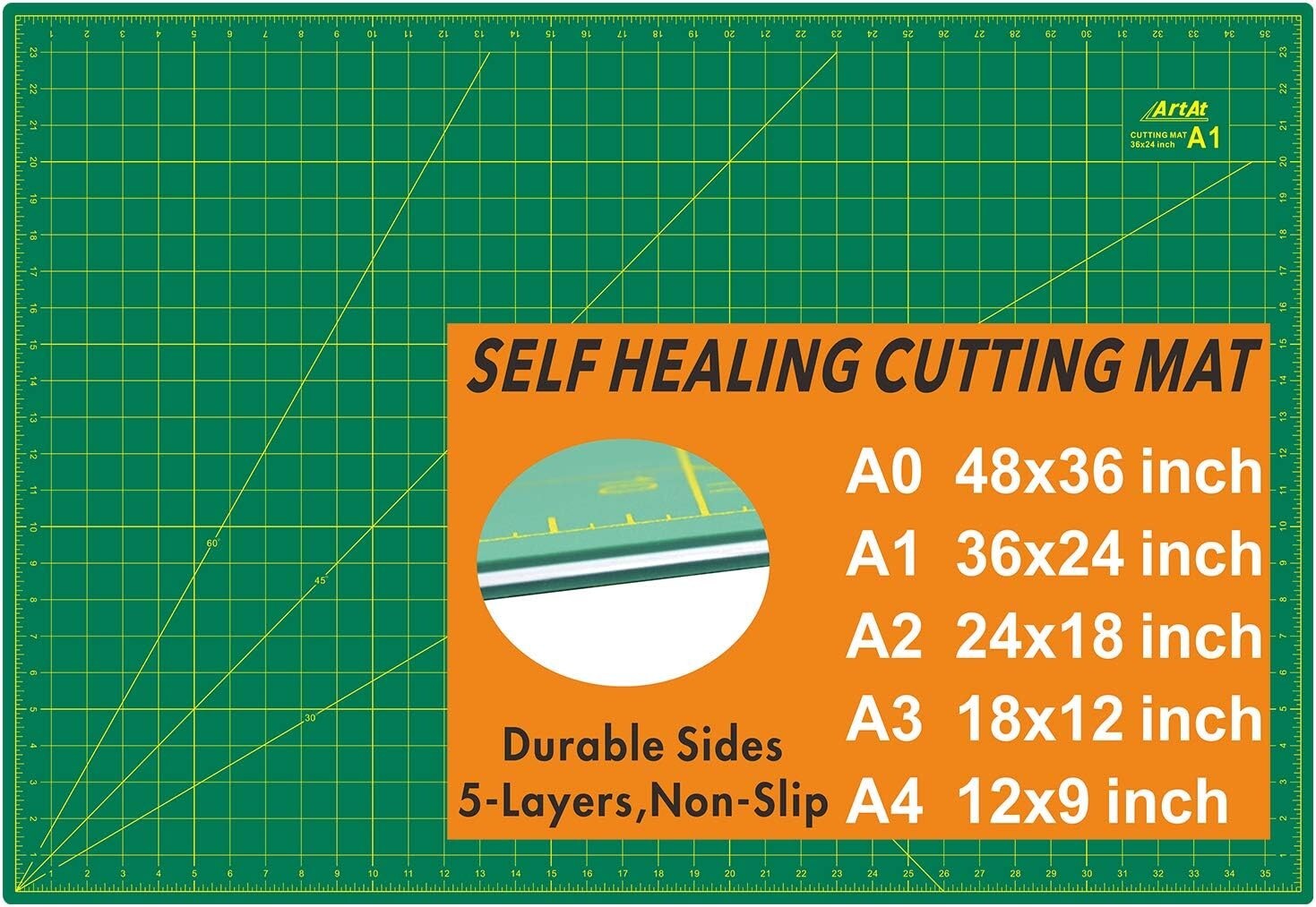 Versatile 24x36" Double-Sided Cutting Mat - Ideal for Sewing, Quilting & Crafts