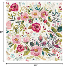 Load image into Gallery viewer, Water-Resistant Spring Floral Shower Curtain - 69"W x 84"L with Bold Graphics