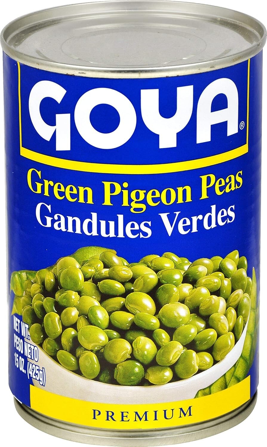 Foods Green Pigeon Peas Gandules, 15 Ounce Pack of 24 - Rich Flavor and Quality