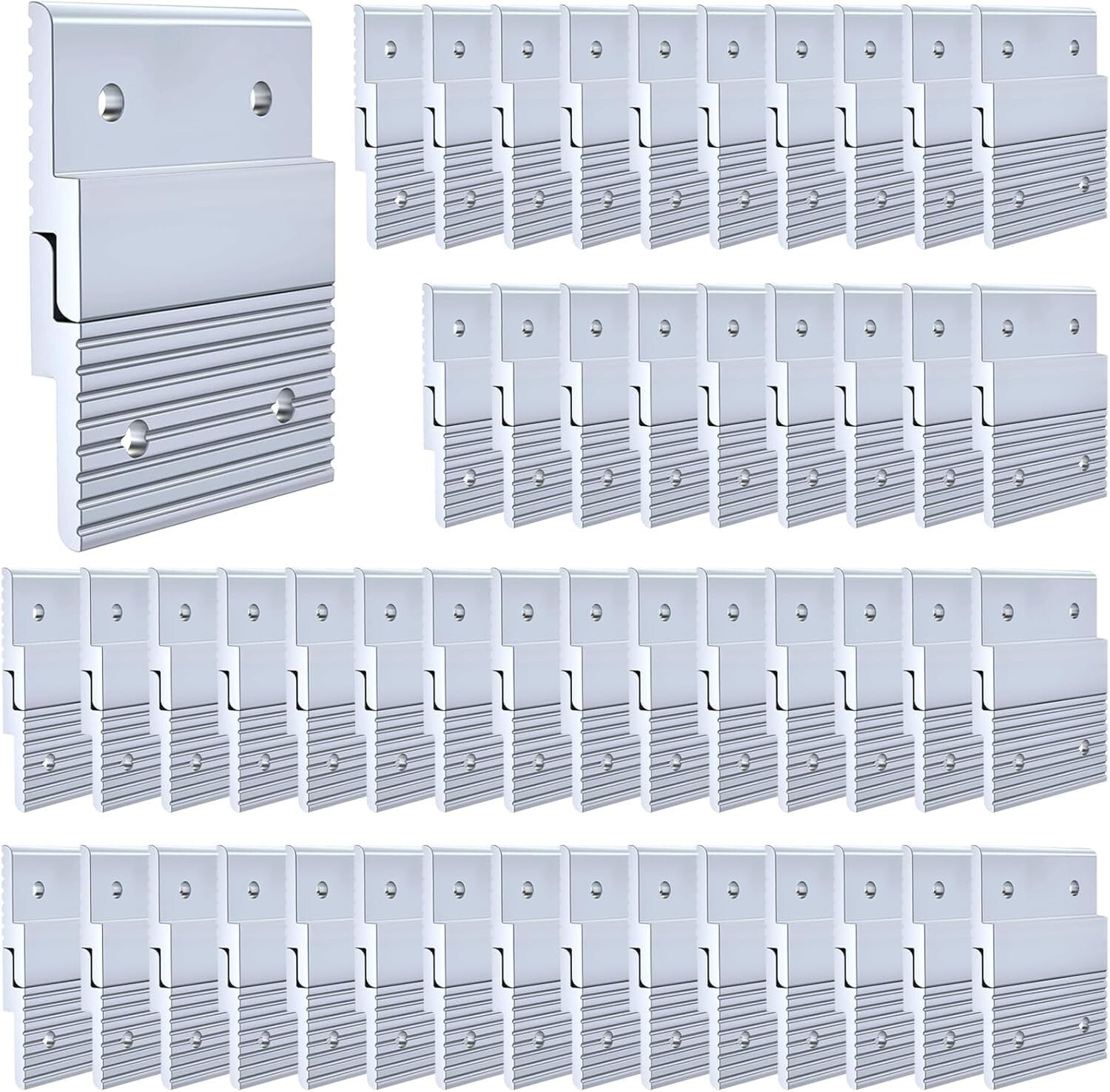 Durable 50 Pairs Aluminum Z Bar Hangers for Safe Art and Frame Display, 2 Inch