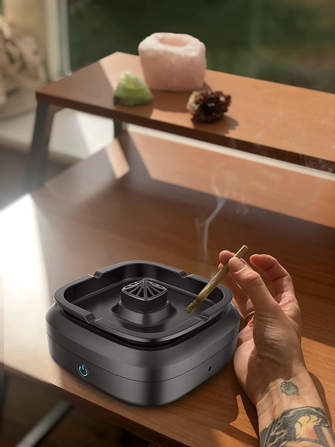 Multifunctional Smokeless Ashtray with USB Charging for Home, Office, or Car