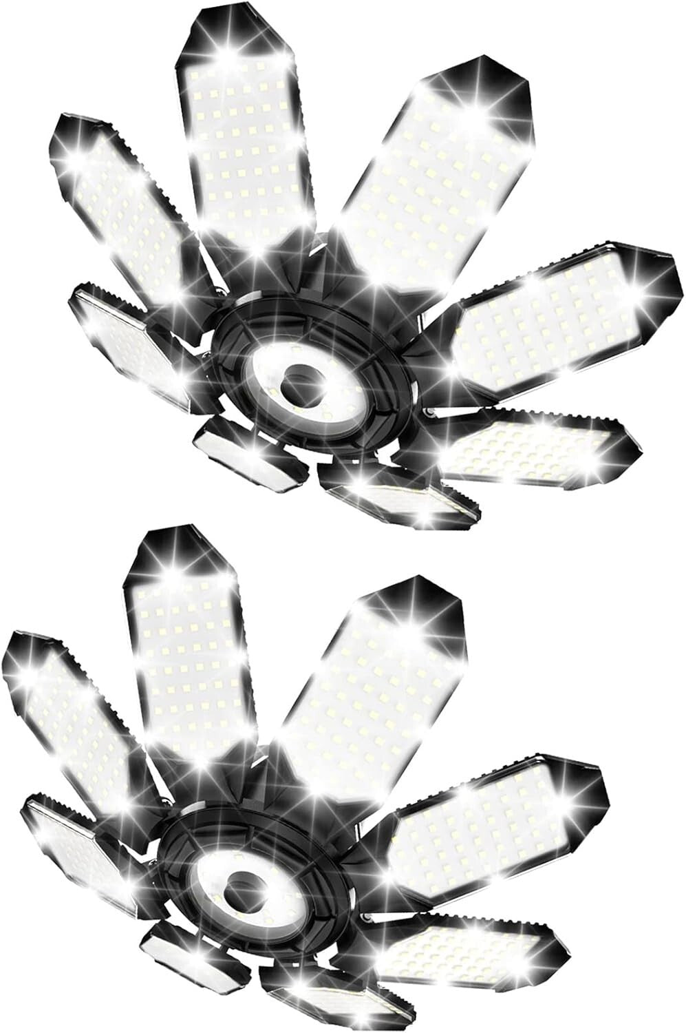 Dual Pack 260W Deformable LED Garage Light 52000LM for Adjustable Brightness