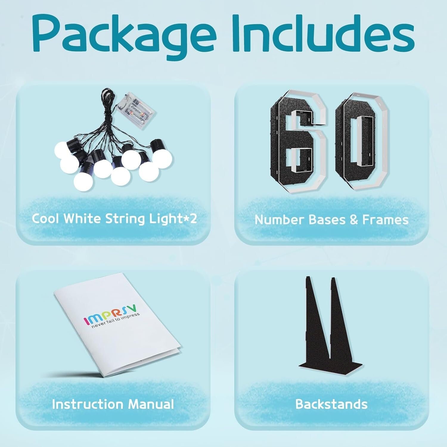 Elegant DIY Black Light-Up Number 60: Perfect for Milestone Birthday Parties