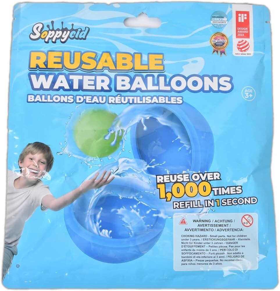 16 Pcs Reusable Water Balloons - Kids Summer Fun Toy, Quick Fill & Leak-Proof