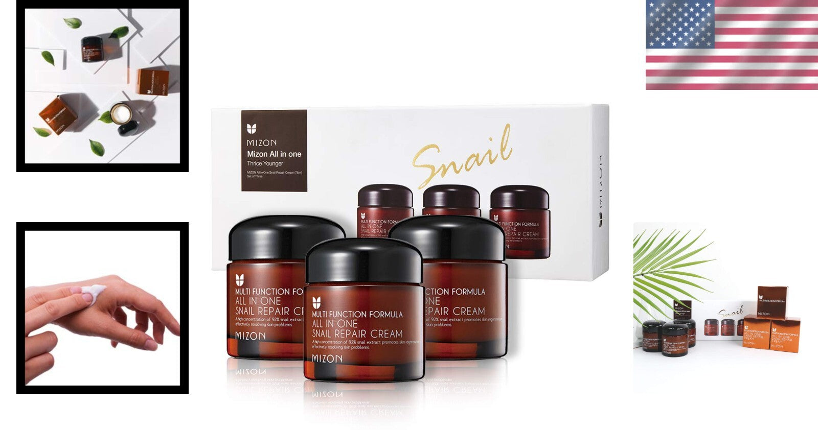 All-in-1 Snail Repair Cream 75ml - 3 Pack for Skin Regeneration & Hydration