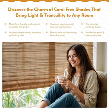 Load image into Gallery viewer, 72"x72" Waterproof Bamboo Shades - Cordless Roll-Up for Outdoor &amp; Indoor Privacy