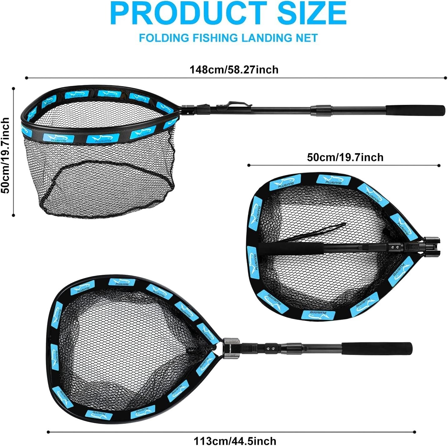 Lightweight Floating Fishing Net with Telescopic Handle for Easy Catch & Release