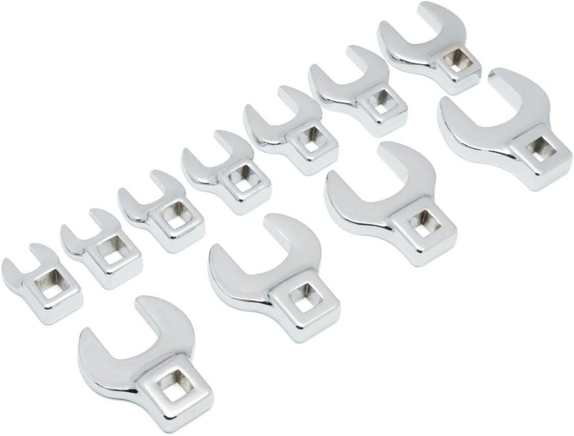 Professional 11-Pc. Non-Ratcheting SAE Crowfoot Wrench Set in Storage Tray