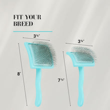 Load image into Gallery viewer, Professional-Grade Dog Slicker Brush for Goldendoodles &amp; Poodles - Teal, Large