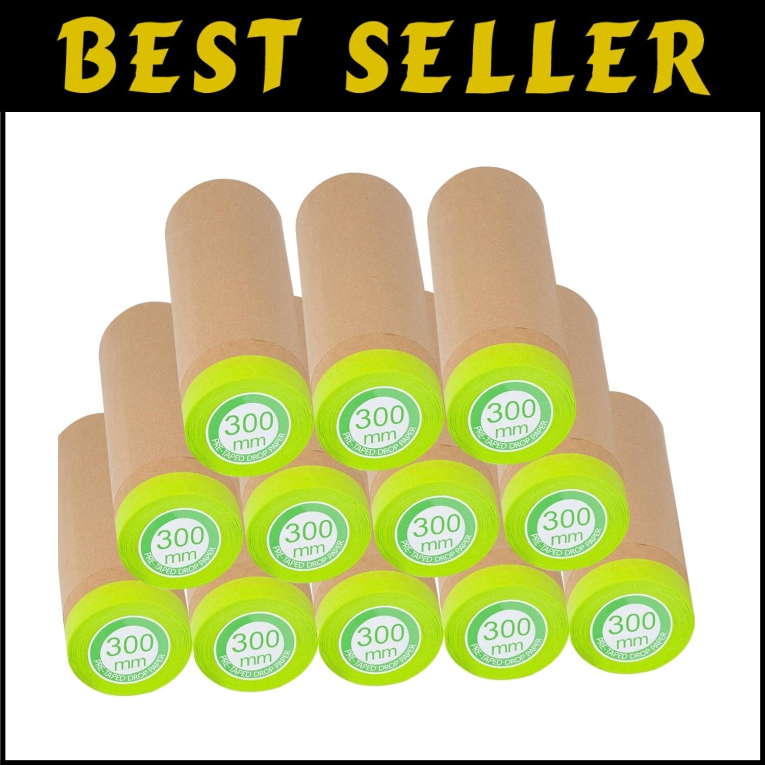 Premium Pre-Taped 2-in-1 Masking Paper Roll: 12" x 50 ft for Effortless Painting