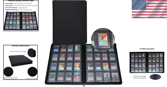 Compact 16 Pocket Binder for Toploaders – Water-Resistant Card Storage Solution