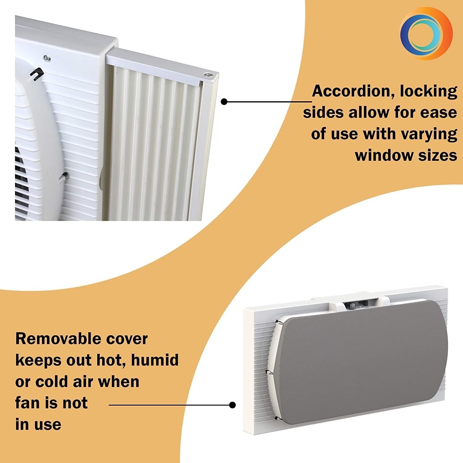 Energy-Efficient 9” Window Exhaust Fan with Removable Bug Screen & Quiet Speed