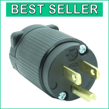 Load image into Gallery viewer, Rugged Nylon 15 Amp NEMA 5-15P Plug Replacement, 10-Pack for Durability