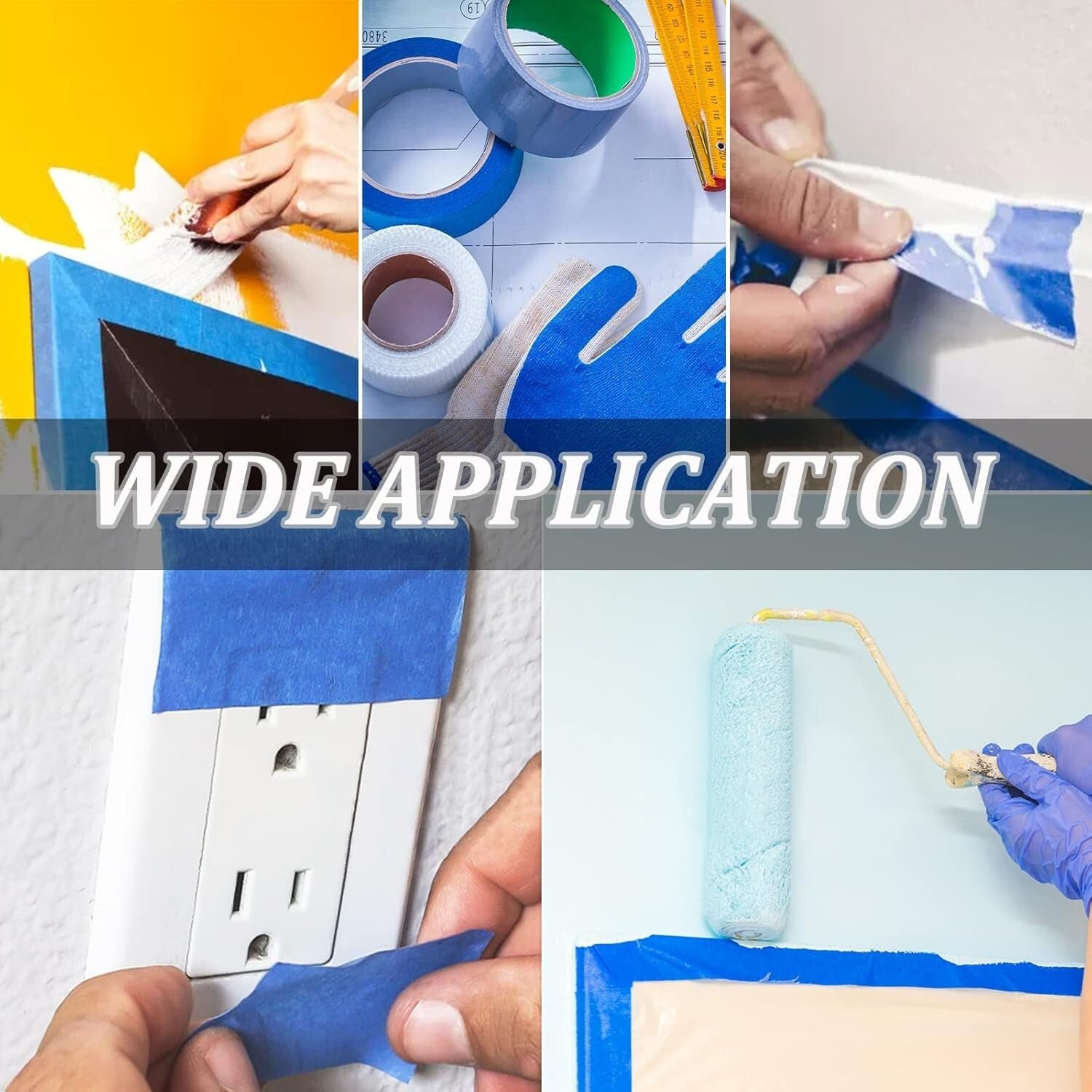 Versatile 20 Roll Blue Masking Tape - Ideal for Arts, Crafts, and Wall Painting