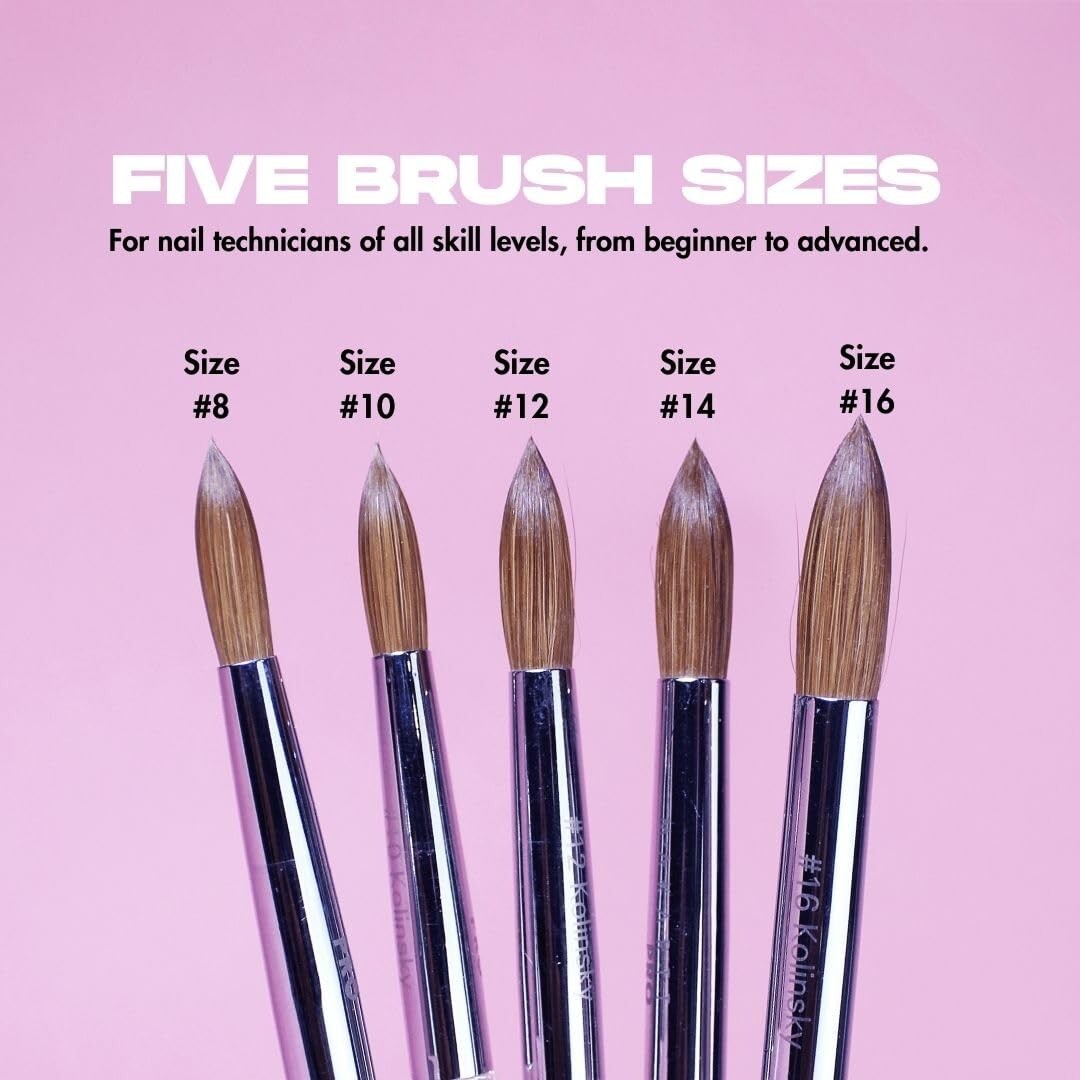 Professional Kolinsky Acrylic Nail Brush for Beginners and Pros - Crystal Handle