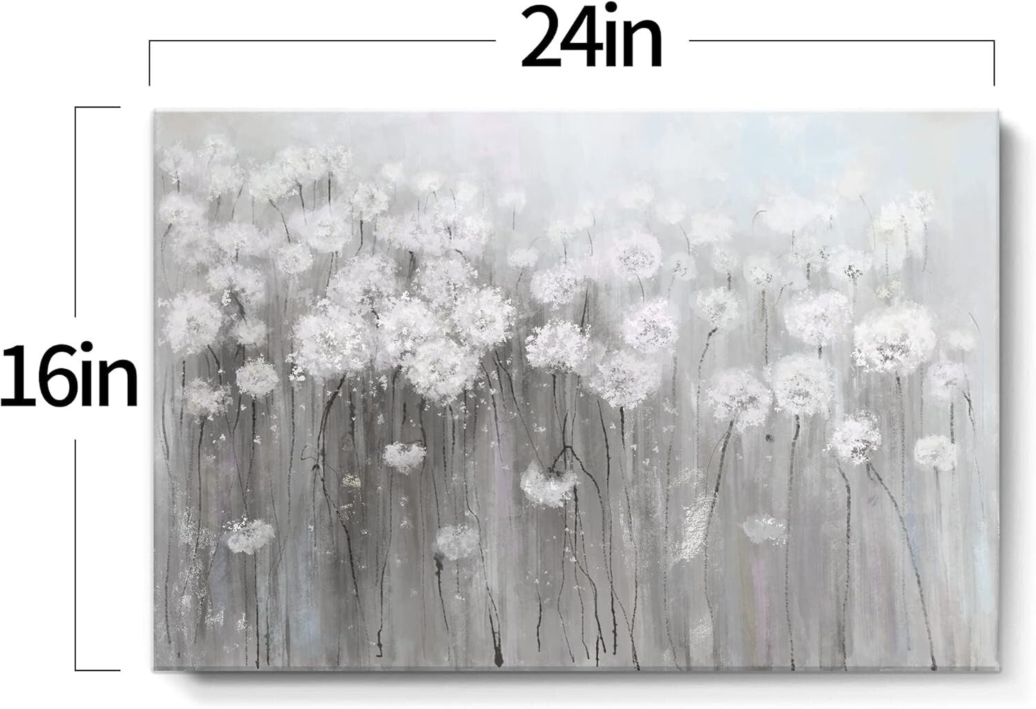 Chic 16x24 Flower Artwork - Versatile Canvas for Living Room & Bedroom