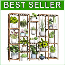 Load image into Gallery viewer, Large Capacity Plant Stand - 19 Tiers of Durable Eucalyptus Wood for All Spaces