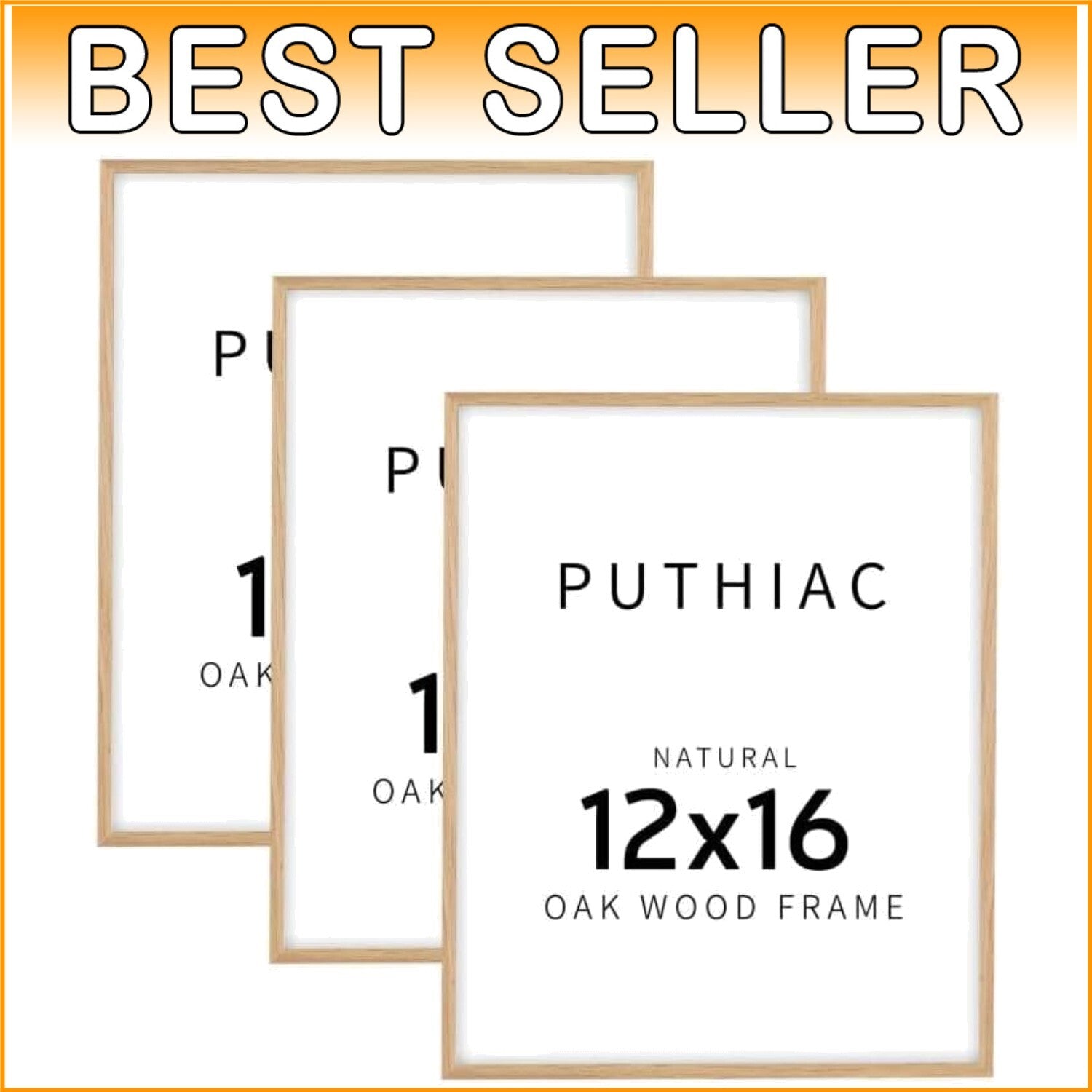 Elegant 12x16 Poster Frames - Solid Oak Wood, Lightweight, Wall Mount - 3 Pack