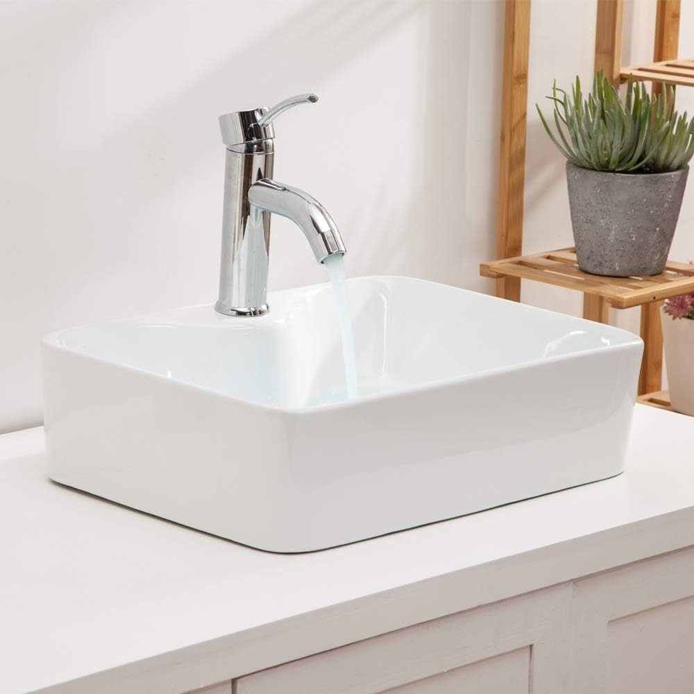 Contemporary White Vessel Sink 19"x15" with Faucet Opening - Effortless Elegance