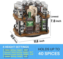 Load image into Gallery viewer, Revolving Lazy Susan Spice Rack with Adjustable Height - Perfect for Cabinets