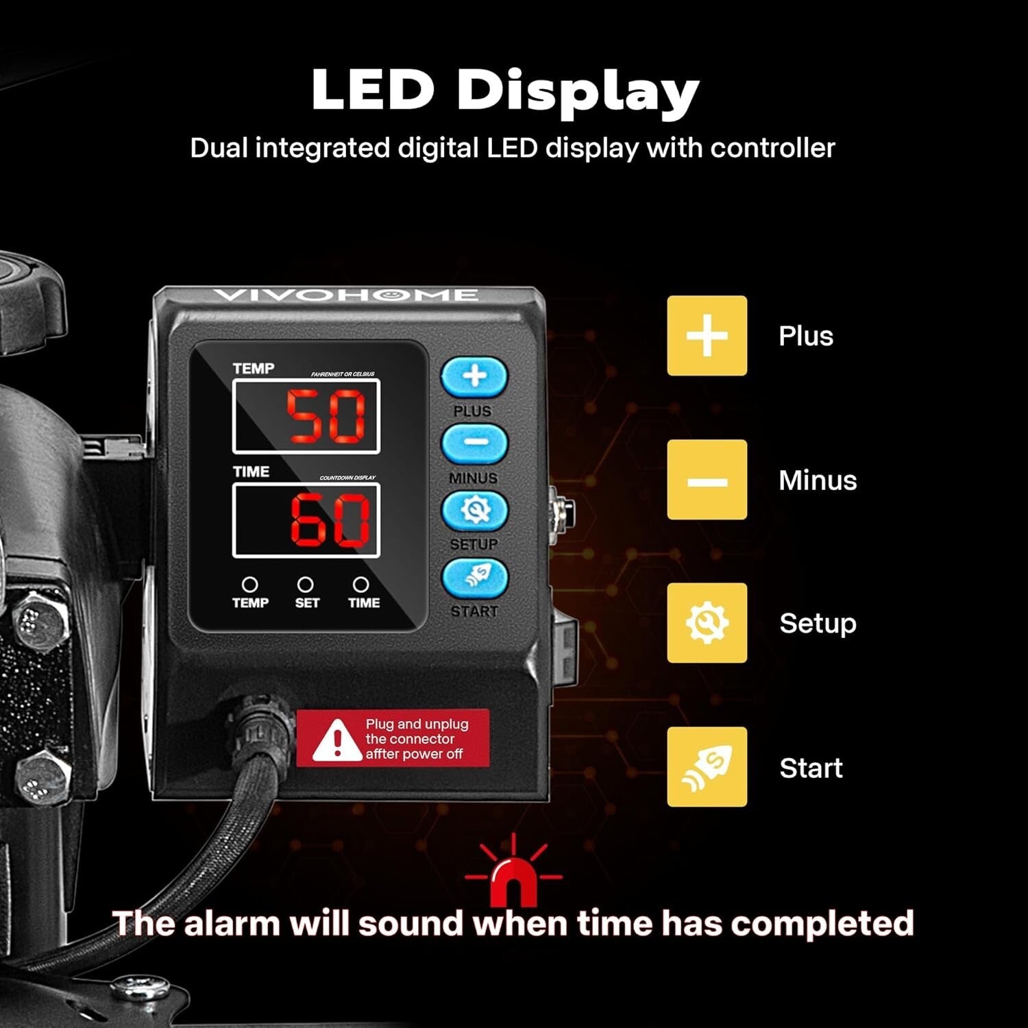 5-in-1 Clamshell Heat Press Machine - 12 x 15 Inch Multifunctional Swing Away