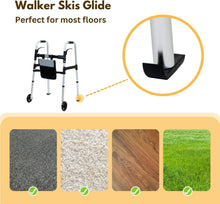 Load image into Gallery viewer, Lightweight Mobility Walker with Glide Skis and Storage Basket - Silver Design