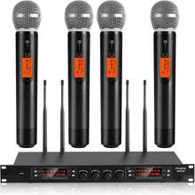 Load image into Gallery viewer, Quad Handheld Dynamic Microphone Set with 200-300 Ft Range &amp; Long Battery Life
