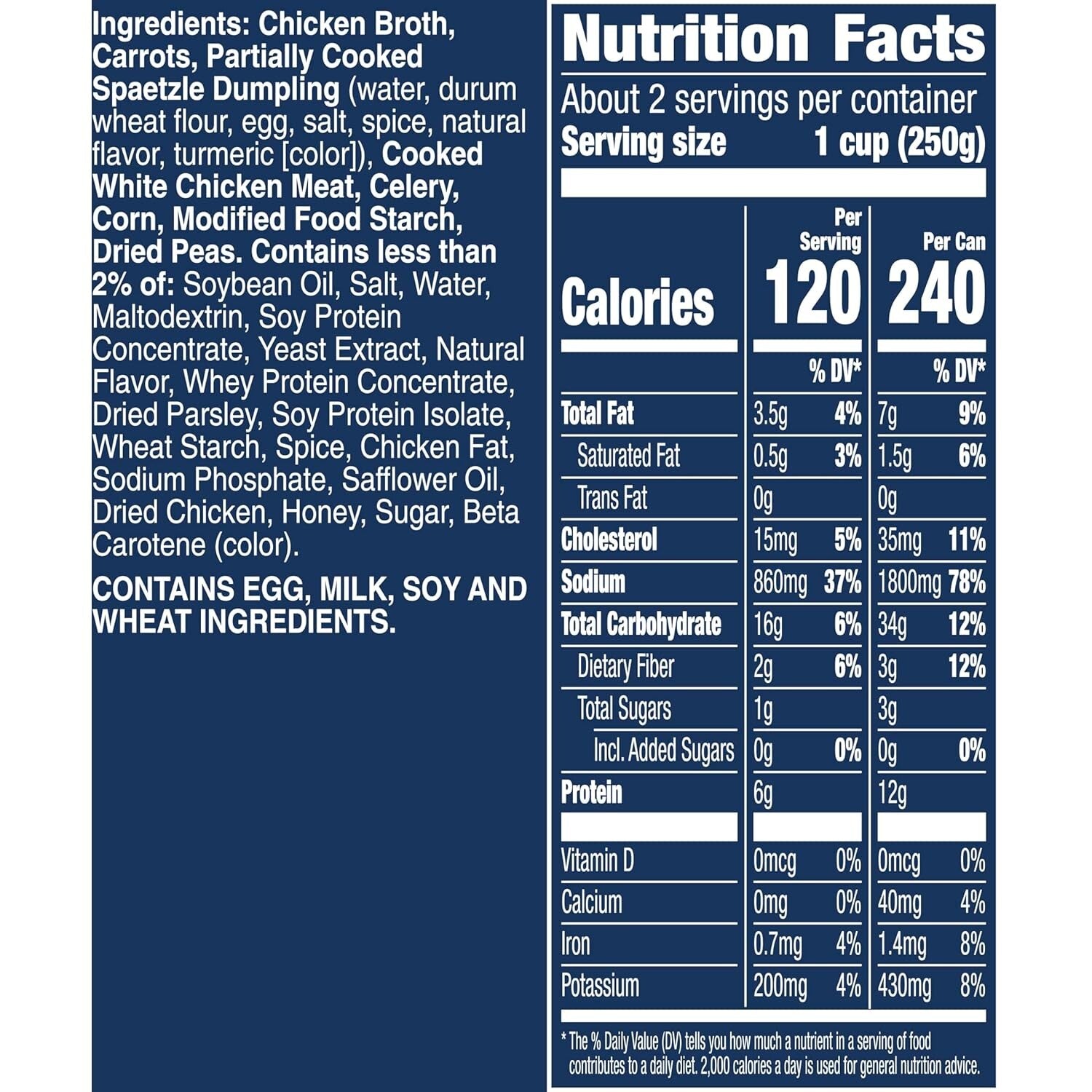Rich Chicken Pot Pie Soup with Dumplings - 12x18.5 oz Canned Comfort Food