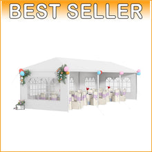 Load image into Gallery viewer, Spacious 10x30 Camp Gazebo with 5 Removable Walls - Perfect for Weddings &amp; BBQs