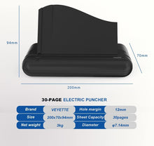 Load image into Gallery viewer, Heavy Duty Electric 3-Hole Paper Punch - Fast, Efficient, Black Finish Design