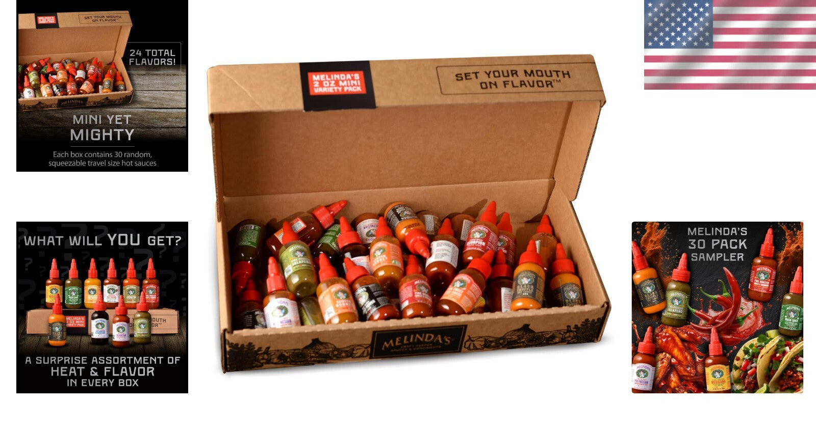 30 Flavors of Melinda’s Mini Hot Sauce - Ideal Gourmet Gift Set for Foodies