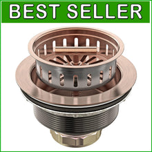 Load image into Gallery viewer, Elegant Copper Kitchen Sink Drain Kit with Removable Strainer for Easy Cleaning