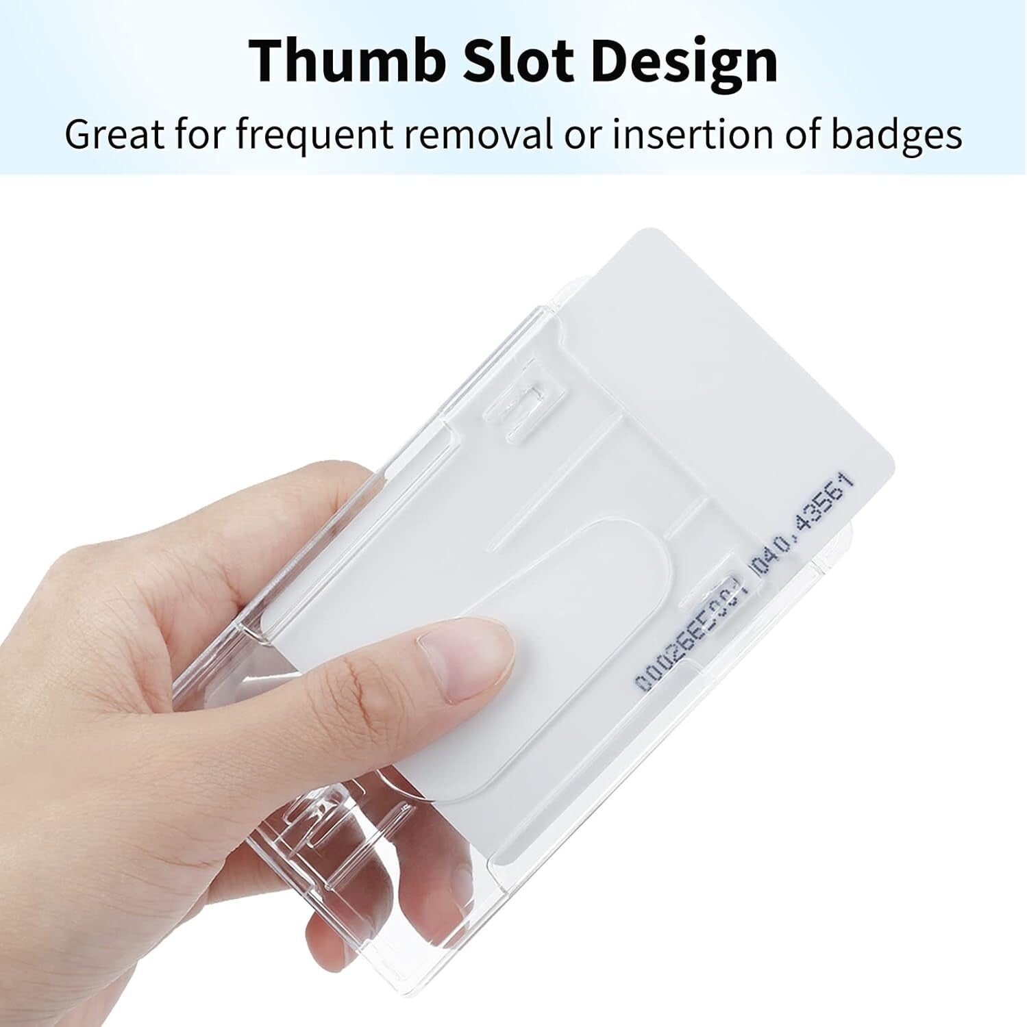 Durable 2-Card Vertical Badge Holders - 50 Pack with Clear PC Protection