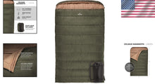 Load image into Gallery viewer, King-Sized TETON Double Sleeping Bag with Compression Sack - Snuggle Together