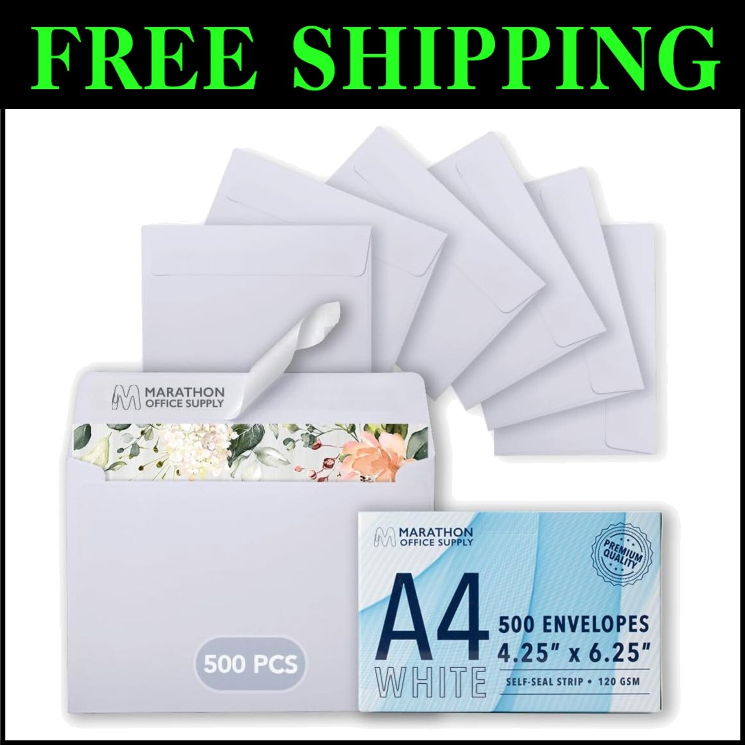 500 Count A4 Self-Seal Invitation Envelopes - Perfect for Weddings & Events