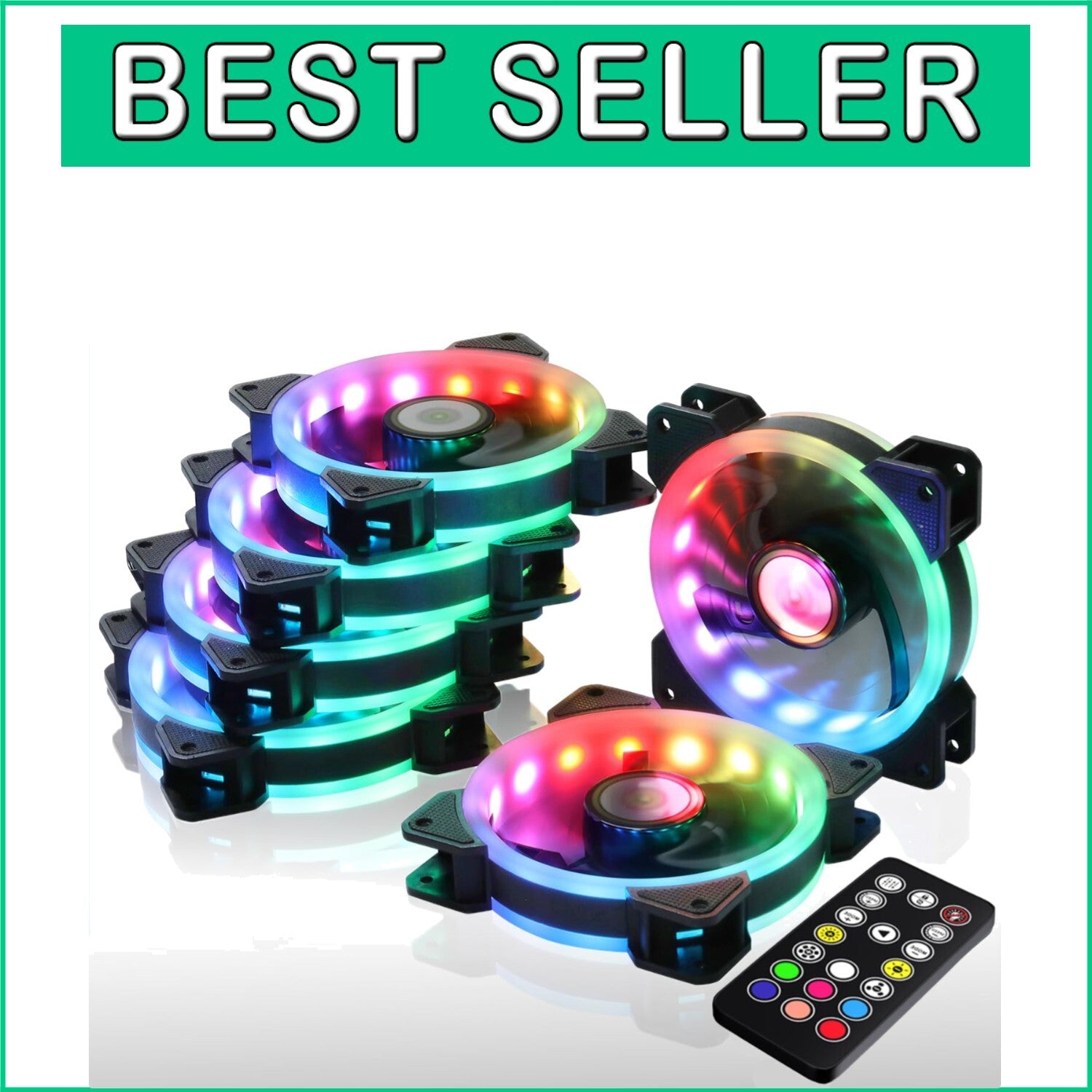 DS RGB Cooling Fans 120MM 6-Pack - Remote-Controlled for Ultimate PC Aesthetics