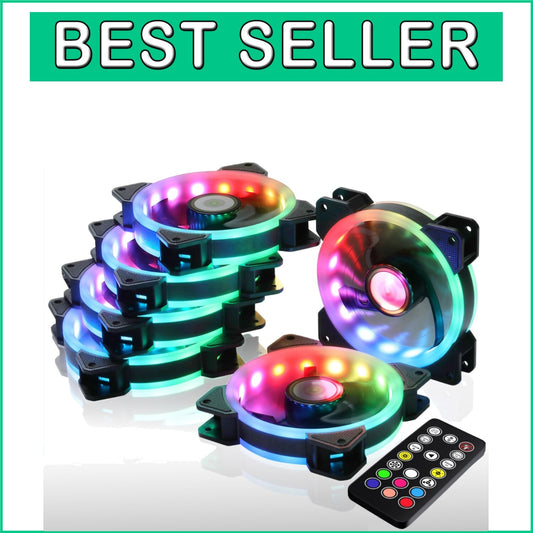 DS RGB Cooling Fans 120MM 6-Pack - Remote-Controlled for Ultimate PC Aesthetics