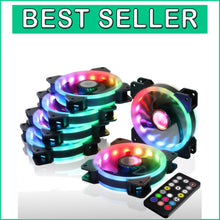 Load image into Gallery viewer, DS RGB Cooling Fans 120MM 6-Pack - Remote-Controlled for Ultimate PC Aesthetics