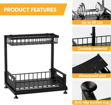 Load image into Gallery viewer, Premium Metal Pull-Out Under Sink Organizers - Height Adjustable, Black Finish