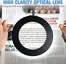 Load image into Gallery viewer, Versatile 5X LED Desk &amp; Clamp Magnifier - Adjustable Light &amp; Glass Lens